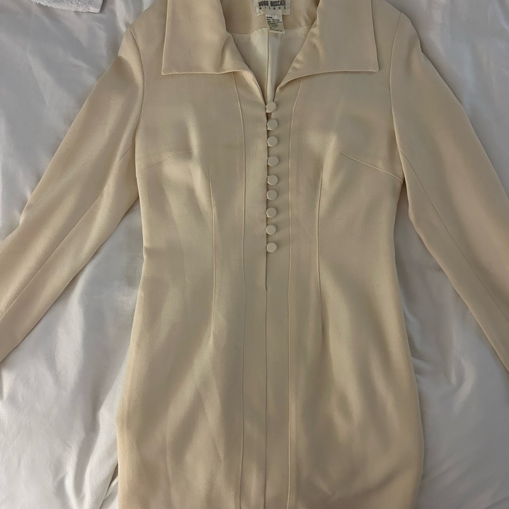 Cream Blazer Dress